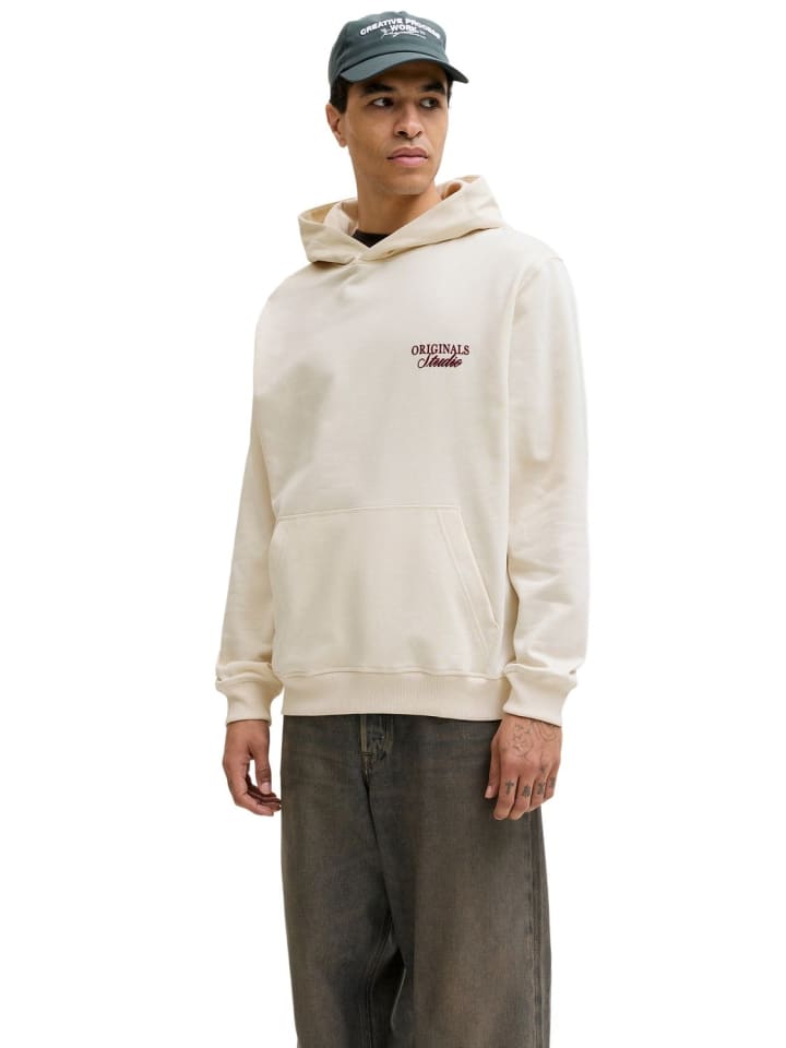 

Jack & Jones Толстовка JORNORREBRO TYPO BACK SWEAT HOOD белого цвета