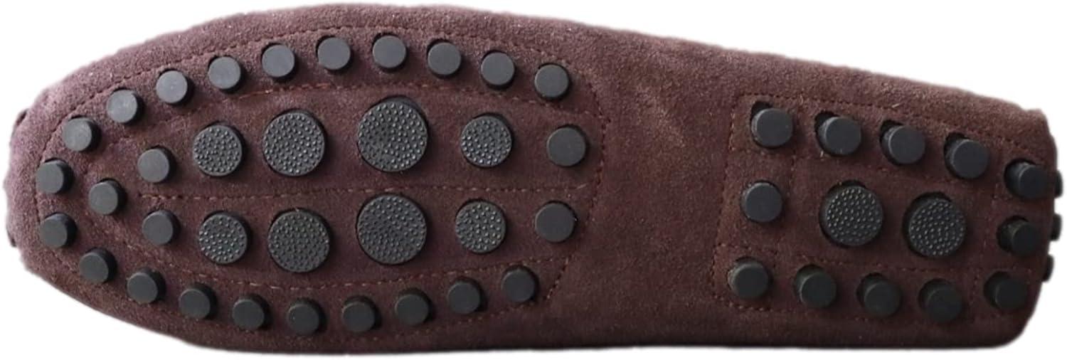 Мужские замшевые кожаные лоферы ANUFER, удобные мокасины, Coffee-plush Lined — фото 3