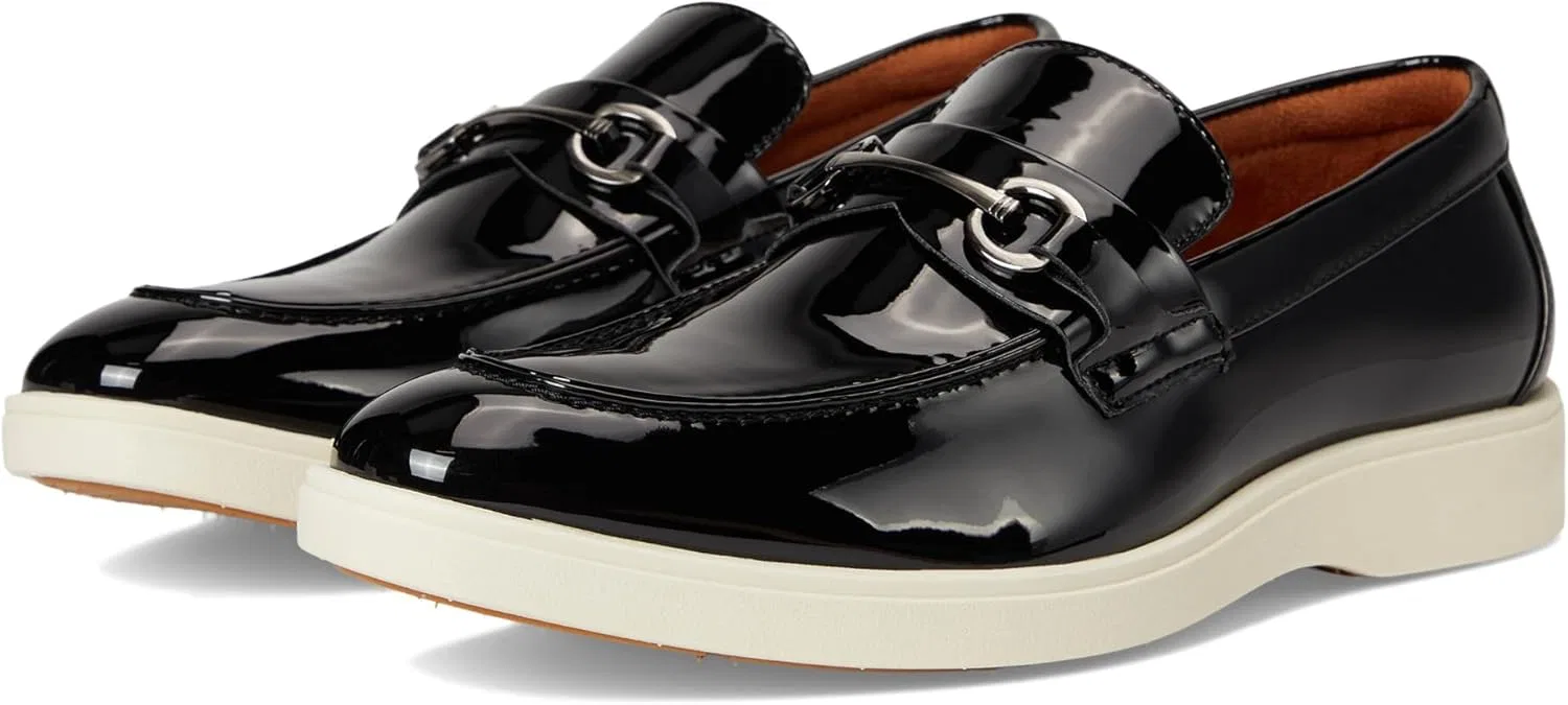 Мужские лоферы Stacy Adams Slayton Moc Toe Slip On, Black (Black Varnish)