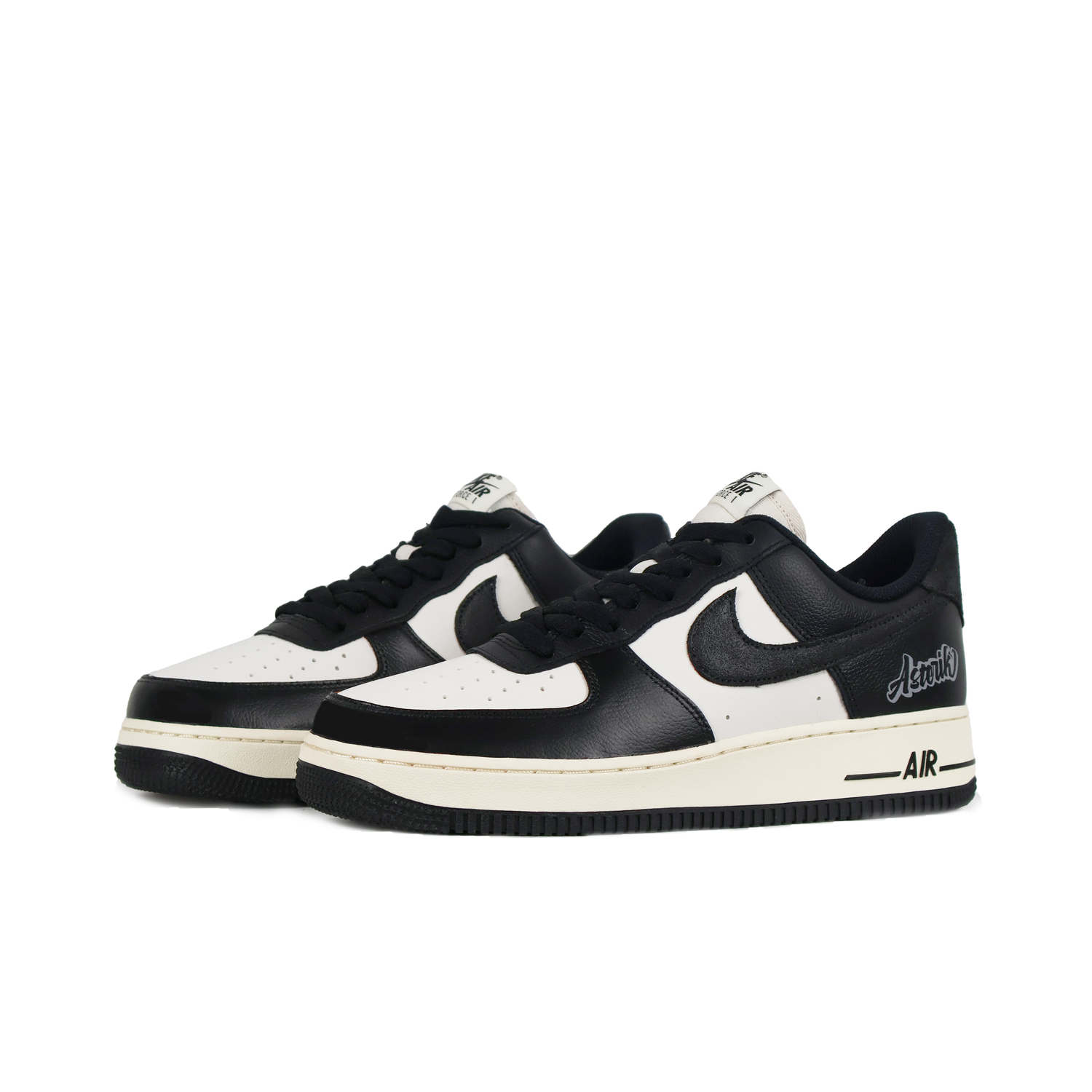 Кроссовки для скейтбординга Air Force 1 Unisex низкие Gray Nike, черный/белый — фото 3