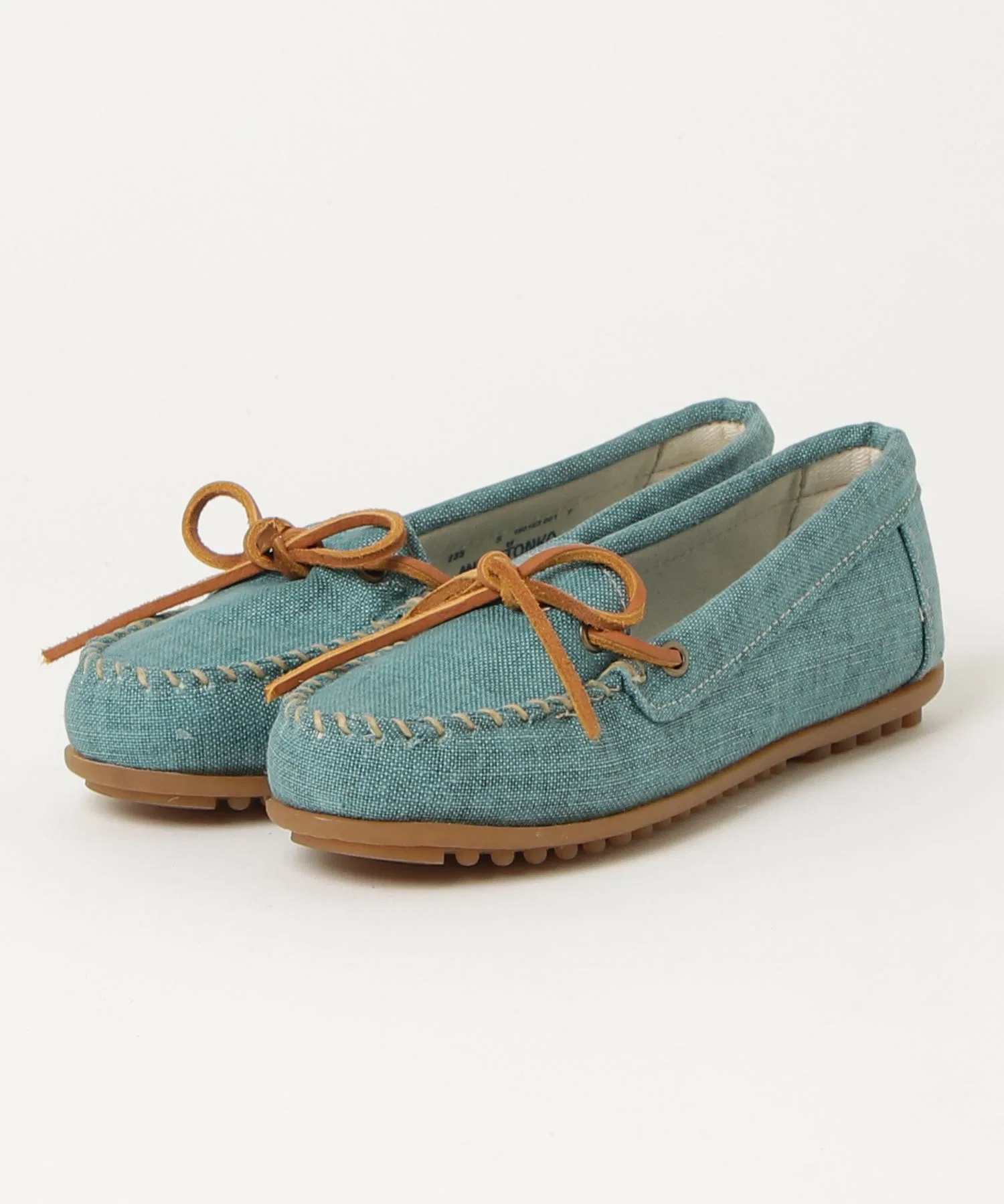 Женские мокасины из ткани Minnetonka CANVAS MOC голубые