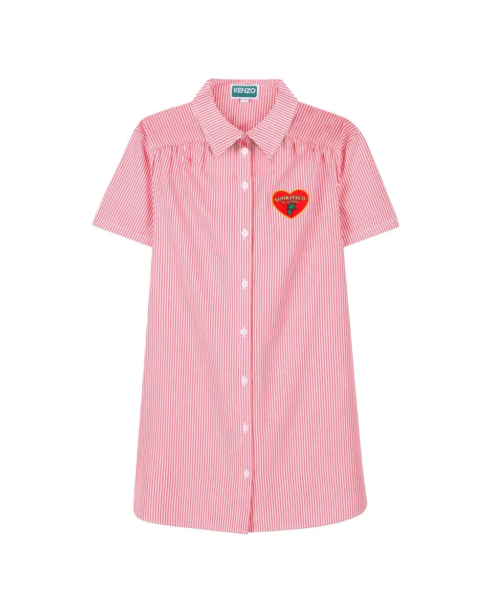 

Платье-рубашка в полоску для девочки Kenzo Kids, красный