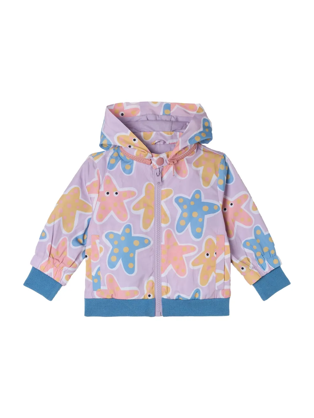 Худи с принтом морских звезд Stella Mccartney Kids, фиолетовый — фото 2