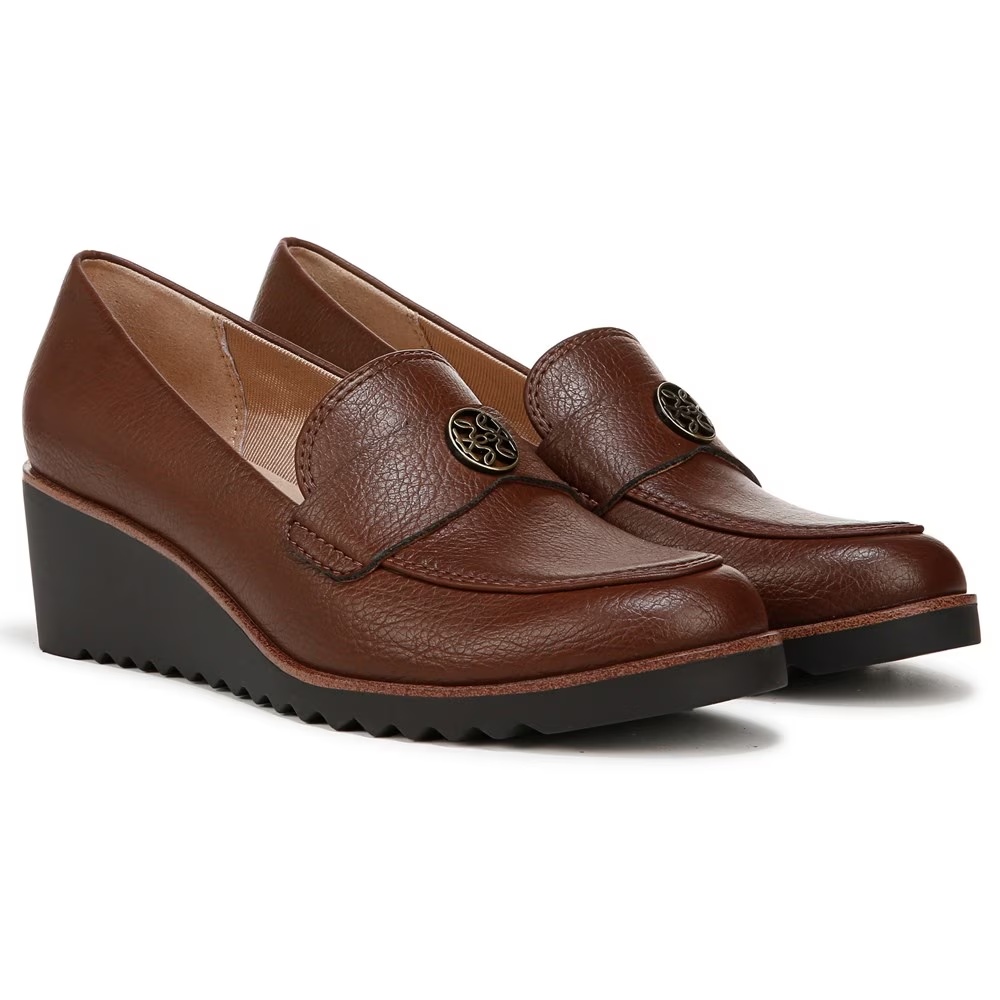Туфли-лодочки на танкетке Lifestride, dark tan faux leather