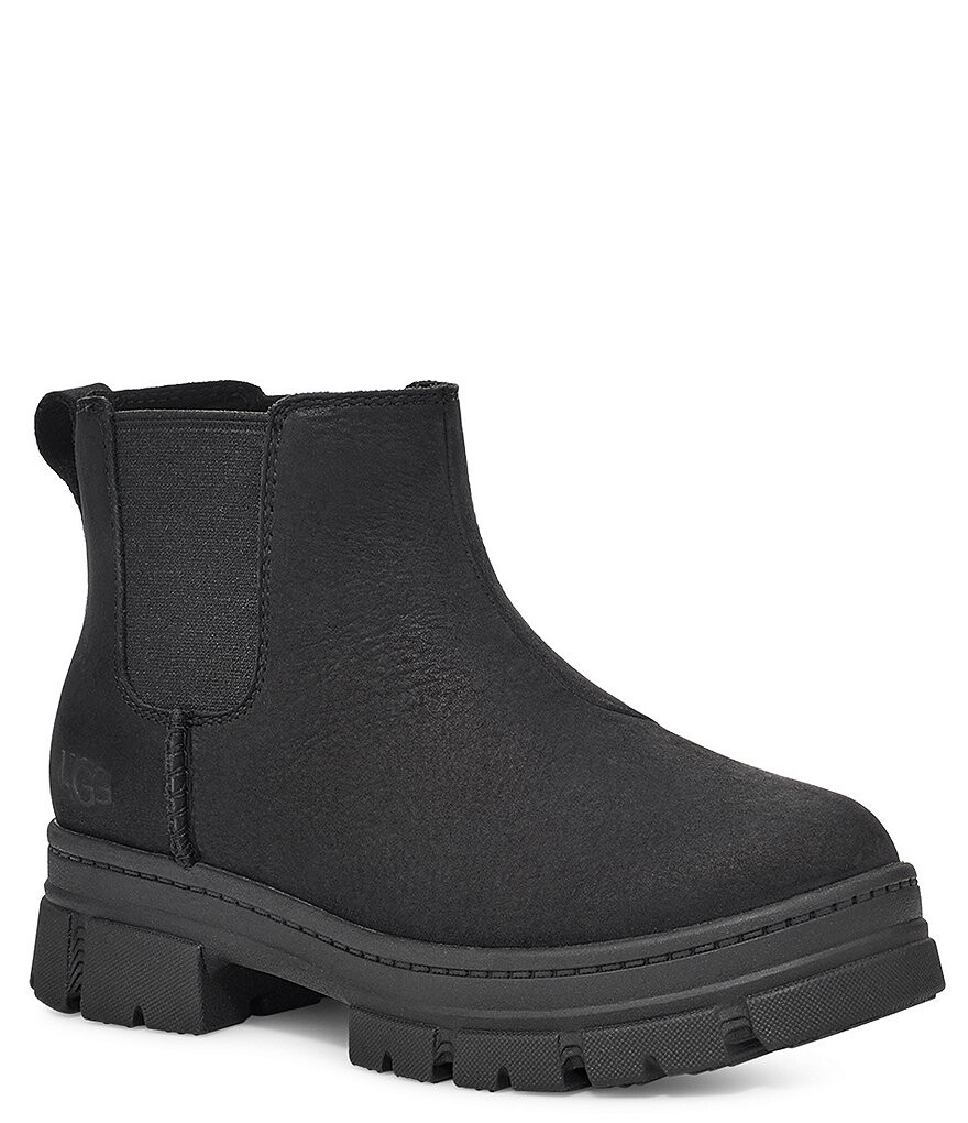 

Водонепроницаемые кожаные ботинки челси для девочек Ashton UGG (молодежная), черный