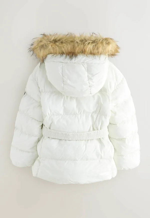 Зимняя куртка-пуховик прямого кроя с поясом Superdry & Co, White — фото 2