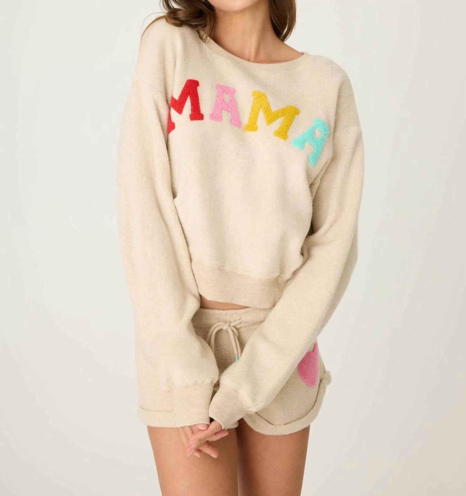 

Топ с длинными рукавами For The Mama в кремовом цвете Pj Salvage, кремовый