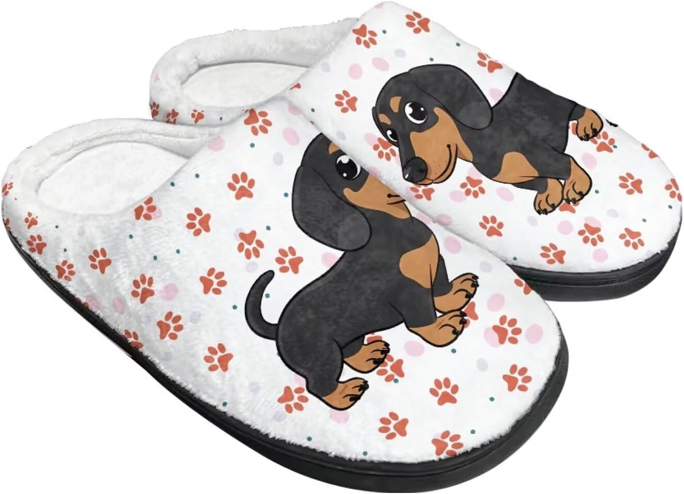 

Женские уютные пушистые тапочки унисекс с легким надеванием, повседневные домашние тапочки для спальни с противоскользящей подошвой для мужчин Tomeusey, Dachshund