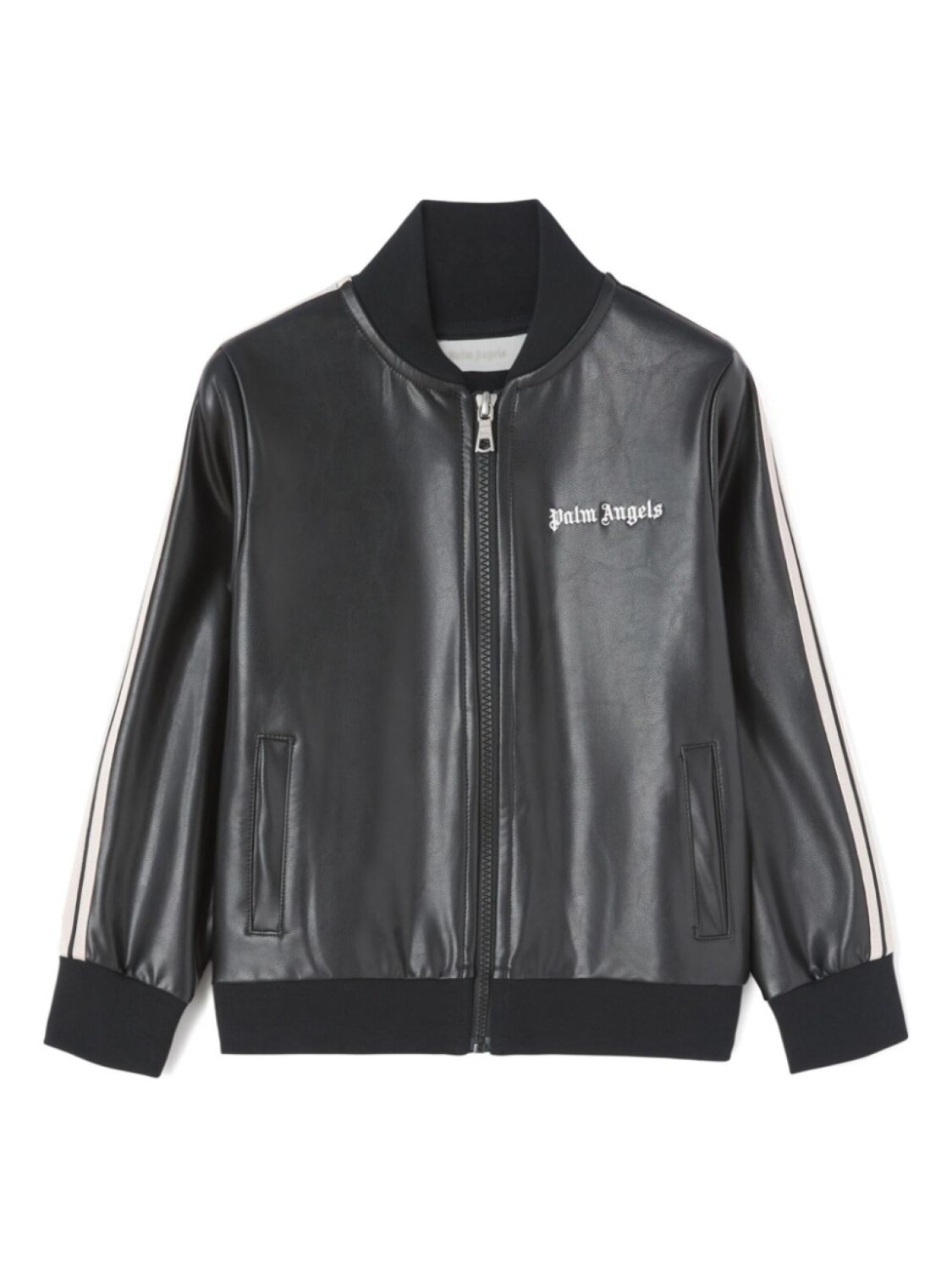 

Palm Angels Kids спортивная куртка из искусственной кожи, черный