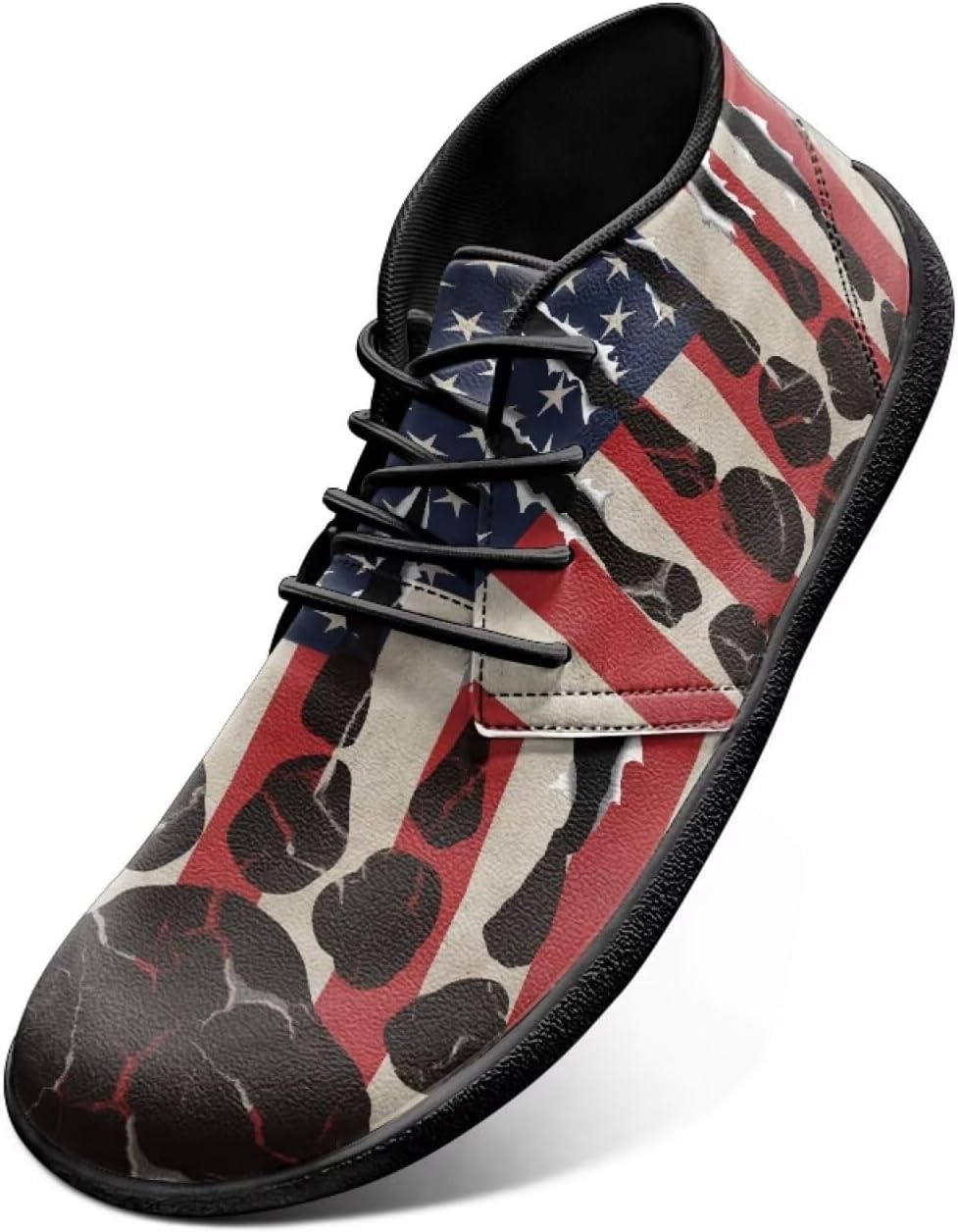 

Ботинки Чакка Forchrinse Dachshund с леопардовым принтом для мужчин, кожаные лоферы на шнуровке, легкая обувь для ходьбы с широким носком, размеры США 6-14, Black Dog Paw American Flag