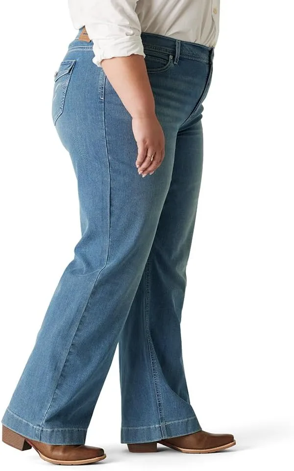 Levi's Gold женские брюки true wide leg с карманом на клапане mid-rise stretch denim — фото 4
