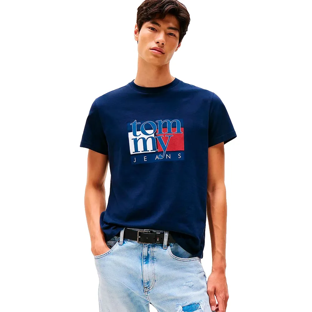 

Футболка с коротким рукавом Tommy Jeans RWB Flag Slim Fit, синий