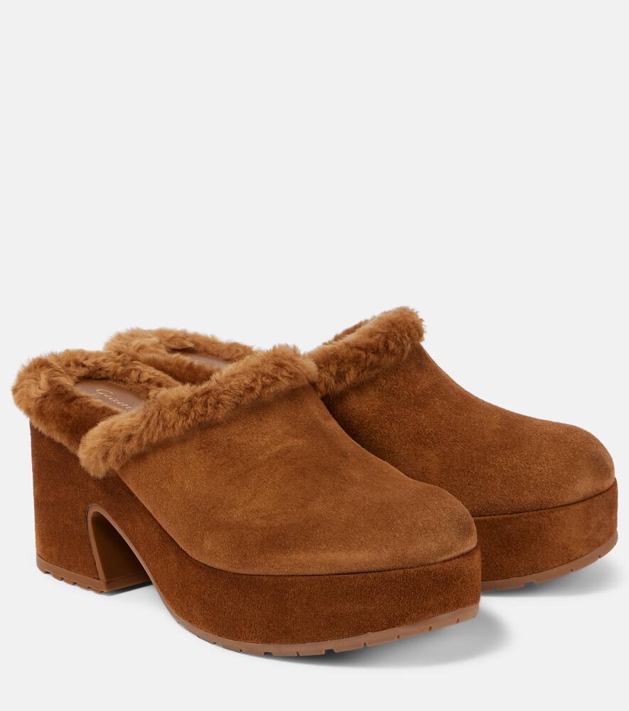 Lyss 55 платформенные замшевые клоги Gianvito Rossi, Texas+Texas