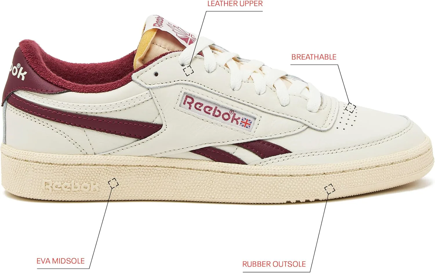 Унисекс кроссовки Reebok Club C Revenge Vintage, белый — фото 2