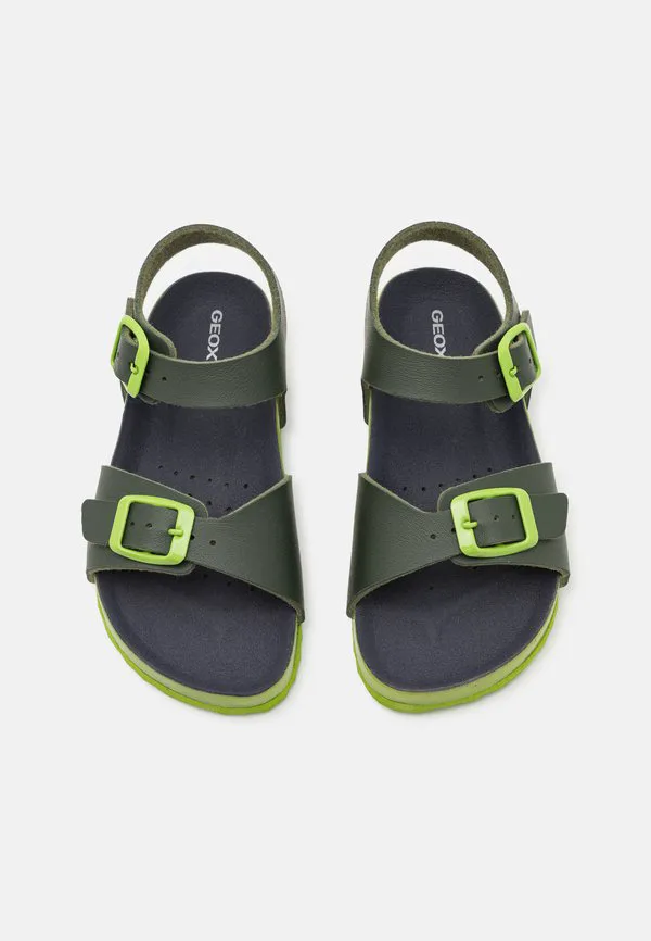 Сандалии для ходьбы ghita Geox, Dark Green/Lime — фото 4