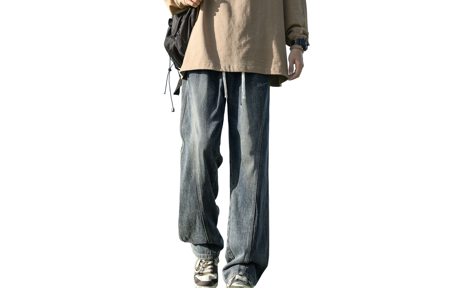 

Варриор Хуичао Коллекция "Скачущий на ветру" Джинсы унисекс, черный серый