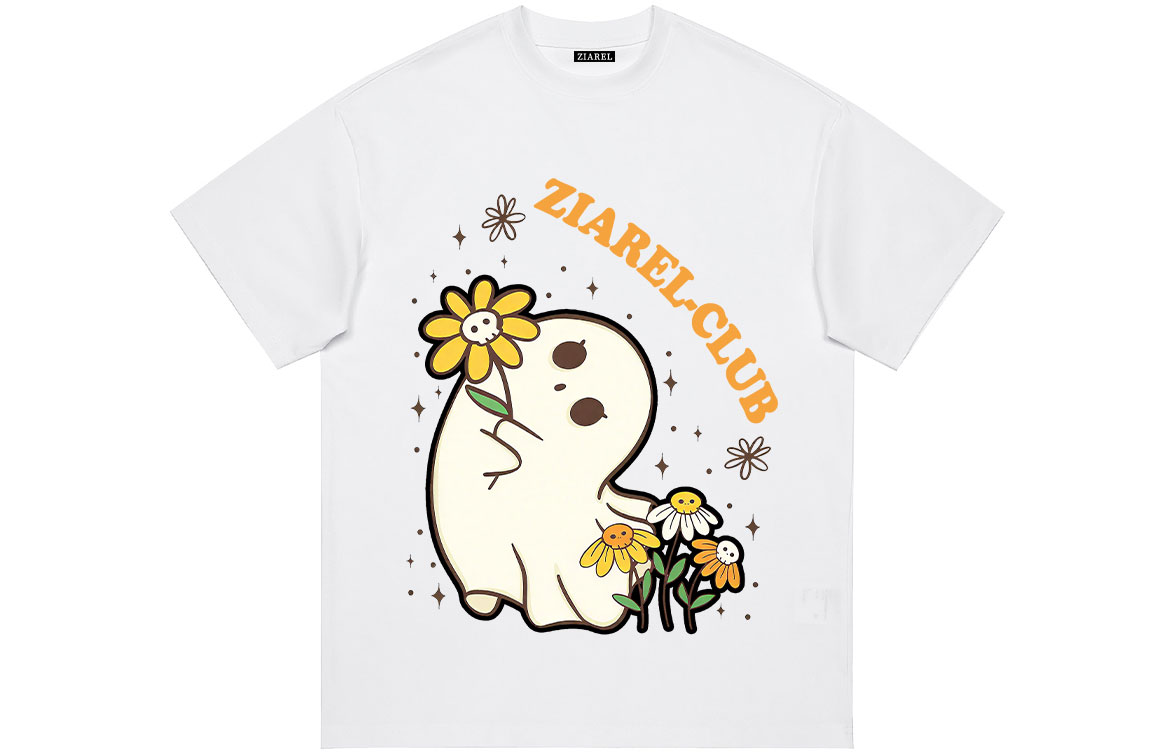

Футболка Unisex Crew Neck Moderate Heavyweight ZIAREL, белый[ghost in the flowers]
