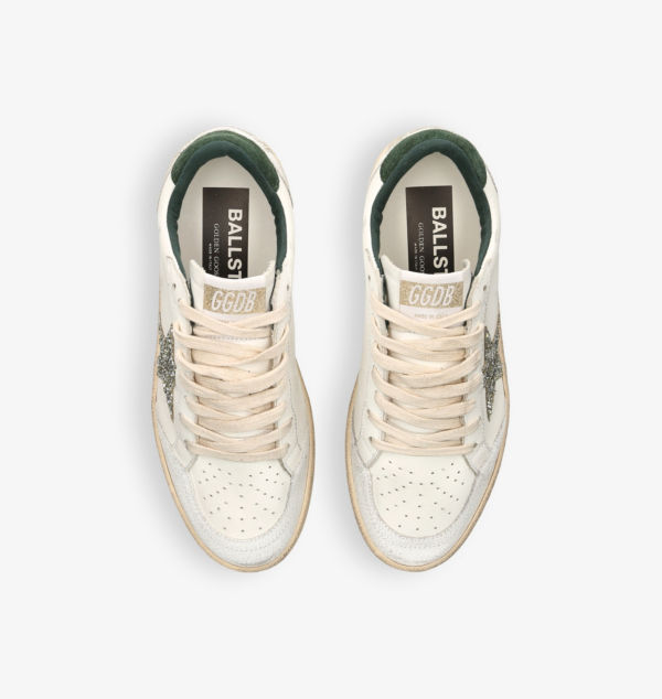 Низкие кожаные кроссовки Ballstar с блестками Golden Goose, мультиколор — фото 2