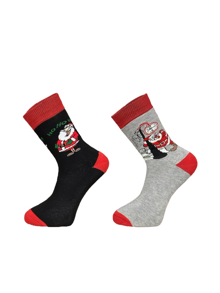 

Yuhu Мужские рождественские носки, комплект из 2 штук, с рождественским рисунком, серого цвета