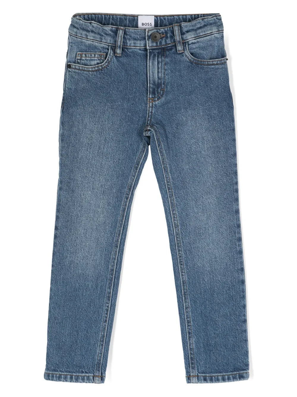 

Прямые джинсы средней посадки BOSS Kidswear, синий