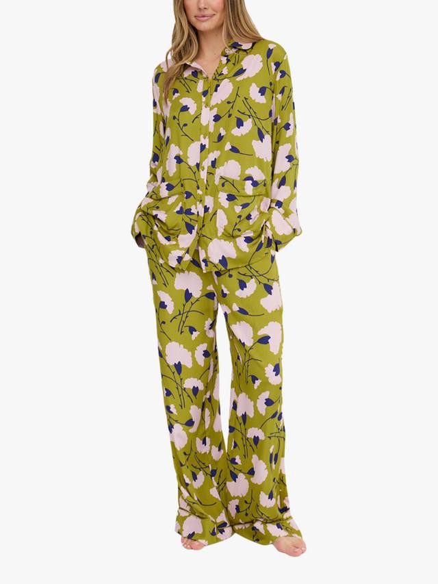 

Evie пижамный комплект с размытым цветочным принтом и пуговицами Lily and Lionel, Green