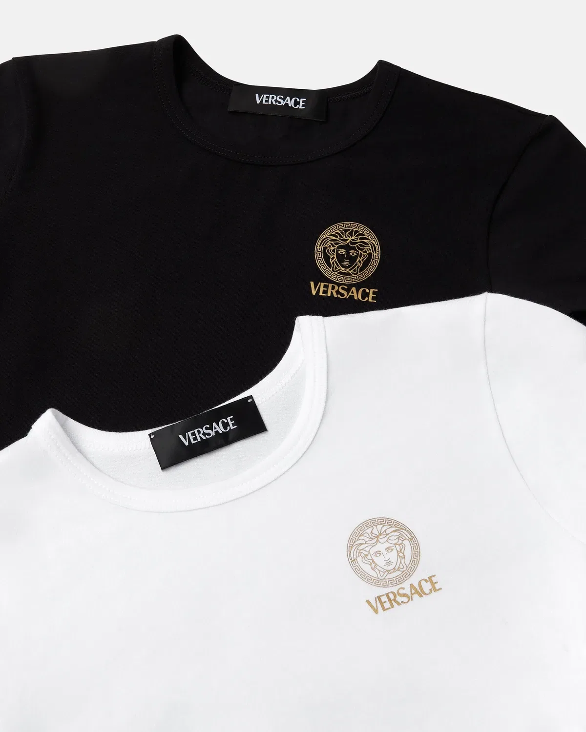 Детские майки из хлопкового джерси с принтом, набор из 2 штук VERSACE, белый — фото 4