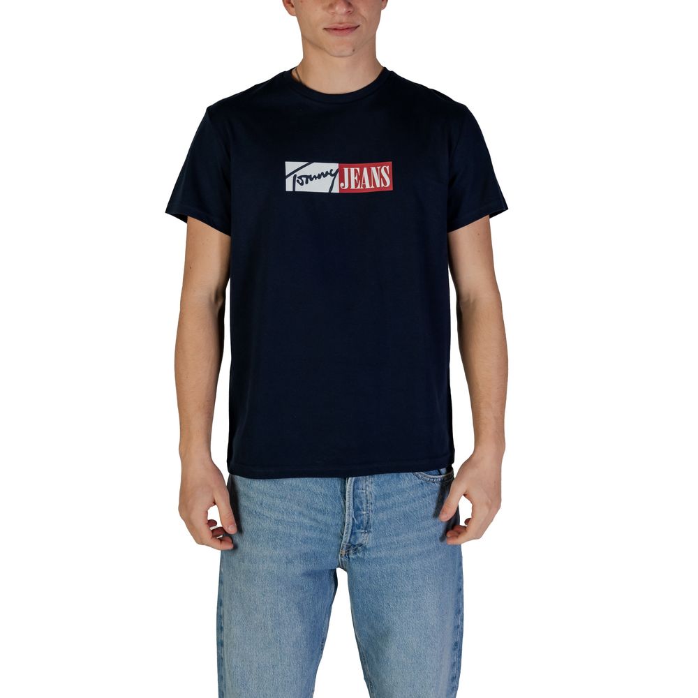 

Синяя хлопковая футболка Rigenerato Tommy Jeans