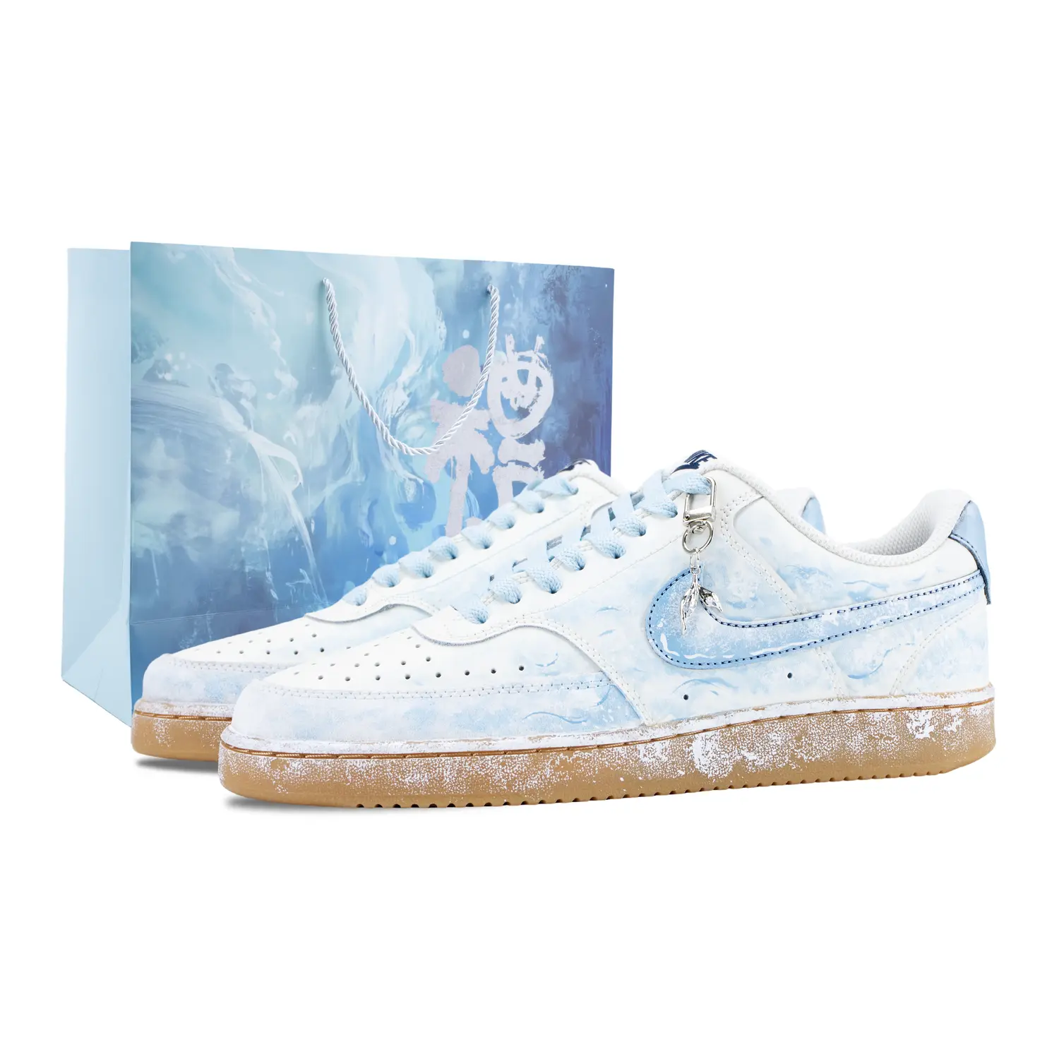 

Court Vision 1 Light Blue Smoke Island устойчивые к истиранию скейтборд кроссовки мужские бело Nike, синий (Special Shopping Bag)