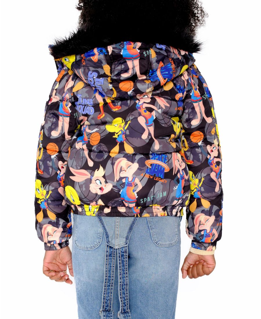 Детская толстая стеганая куртка-пуховик в стиле New Looney Mash Jacket Members Only, Black — фото 3