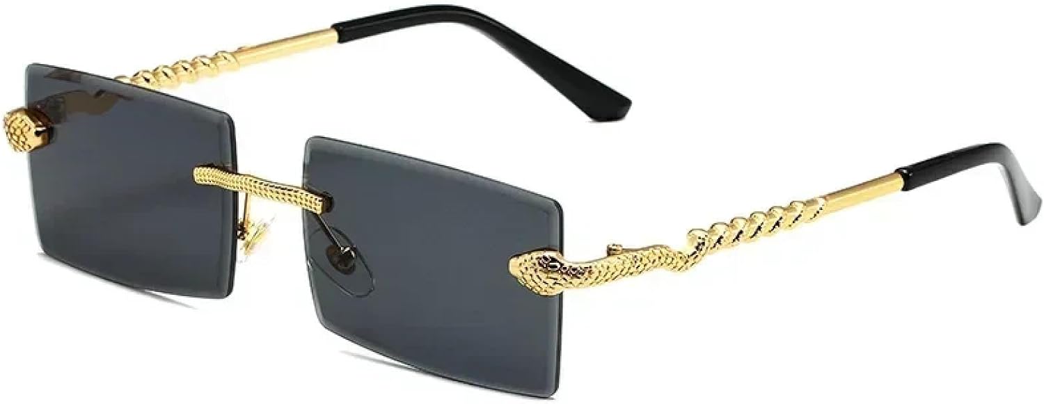 

Мужские и женские прямоугольные солнцезащитные очки, классические квадратные, для путешествий, модные, роскошные, без оправы, для активного отдыха (золотой чай) TVTBBVV, Gold Tea