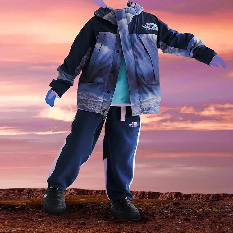 THE NORTH FACE Куртка-ветровка CLOT в бледном небесно-зеленом цвете для детей — фото 4