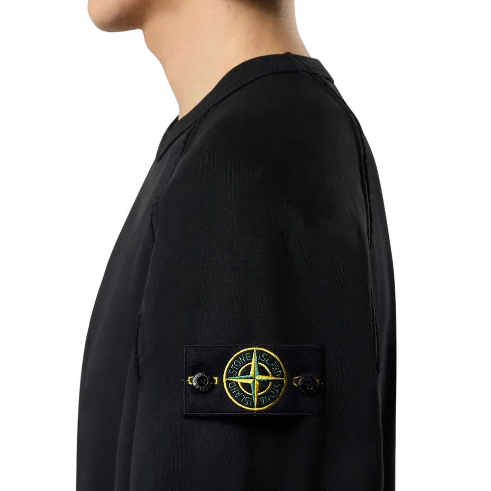 Толстовка с круглым вырезом оверсайз STONE ISLAND 6100041, черная, L1S156100041S0051V0029 — фото 3