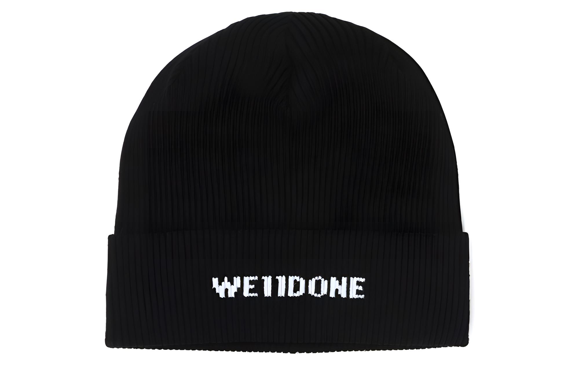 

WE11DONE Ажурная вязаная шапка с резинкой, Black