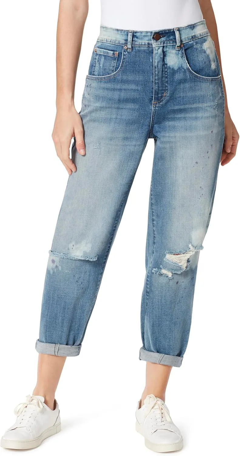 

Женские джинсы Boyfriend с зауженным низом и манжетами FRAYED Jeans