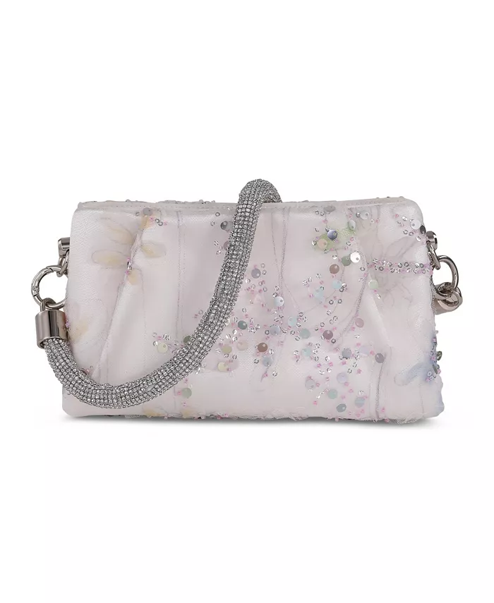 

Женский клатч-кошелек Aqua Floral с кружевной отделкой Jewel Badgley Mischka, белый