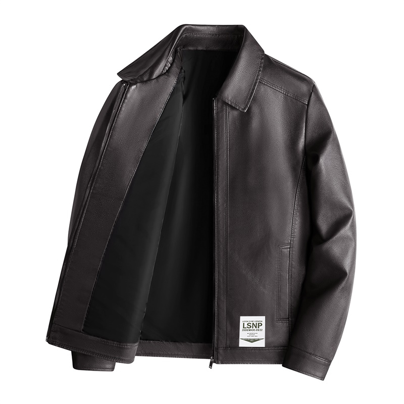 

Кожаная куртка Unisex Lapel Moderate LISENPOK, coffee