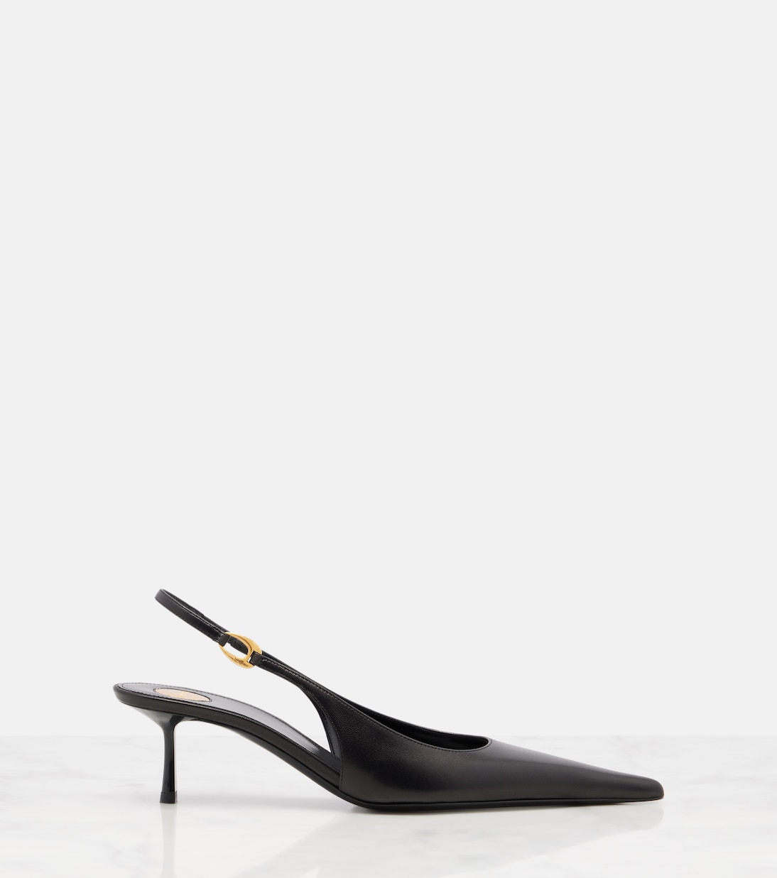Туфли-лодочки Vendome 50 на ремешке из кожи Saint Laurent, нуар — фото 4