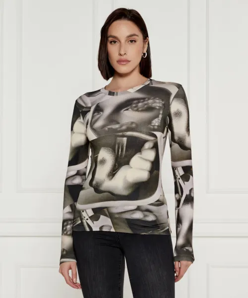 

Блузка в стиле сюрреализма Slim fit Desigual, серый