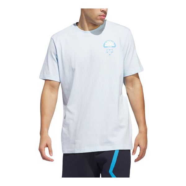 

Футболка trae fg t-shirt asia sizing 'sky tint' Adidas, синий