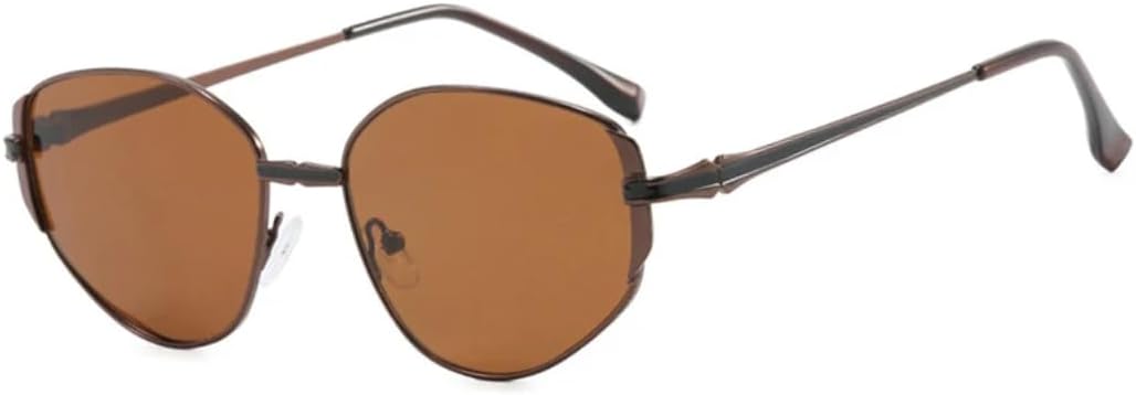 

Винтажные овальные солнцезащитные очки для мужчин и женщин, модные, разноцветные, стильные, роскошные, классические, металлические, с защитой от УФ-излучения UV400 VVTWSSW, Brown Brown