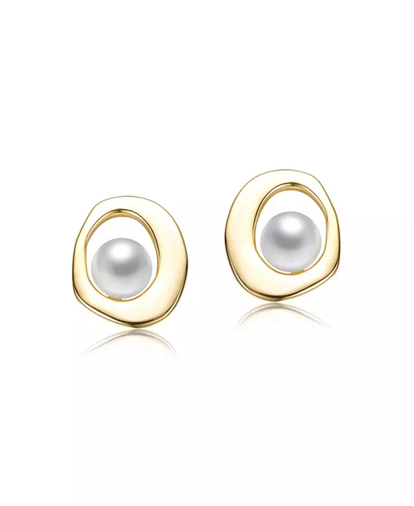 

Детские серьги-гвоздики неправильной круглой формы с покрытием из 14-каратного золота Gigigirl, gold