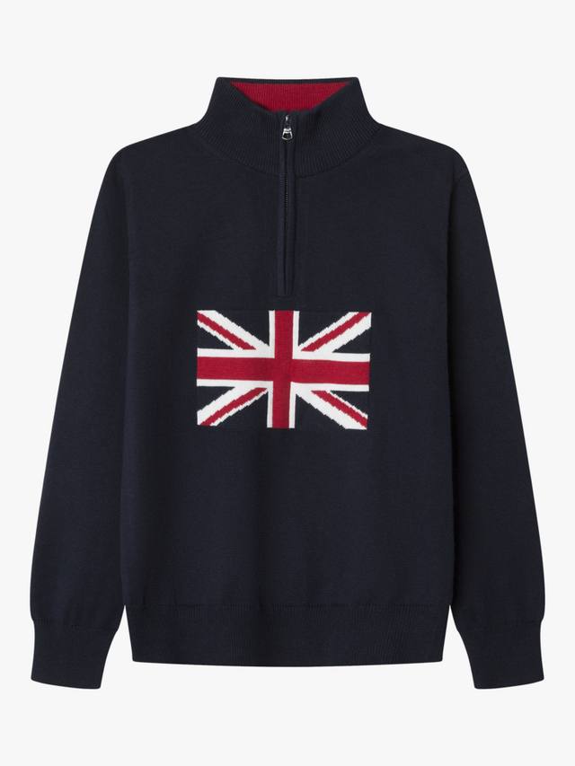 

Детская хлопковая толстовка с длинными рукавами и молнией Hackett London