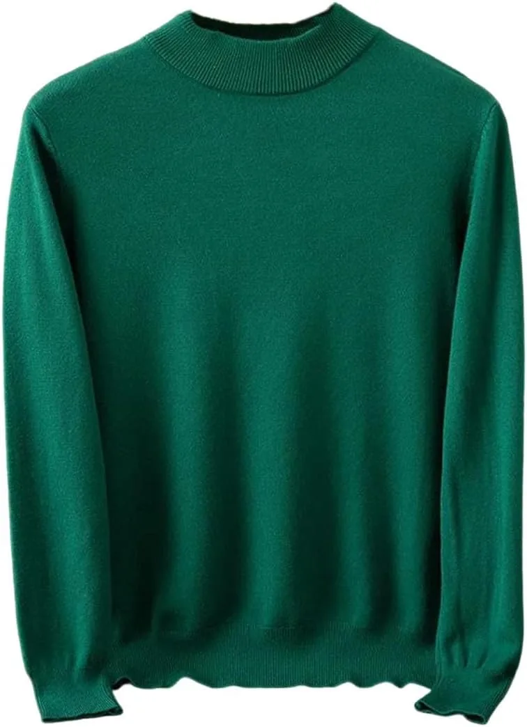 

Мужской базовый свитер с воротником-стойкой, длинный рукав, мерсеризованная шерсть