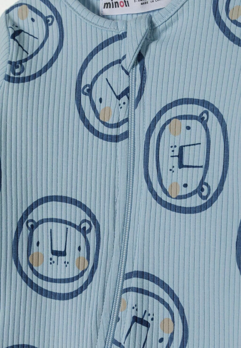 

Костюм для сна 3 PACK ZIP-UP MINOTI, светло-голубой