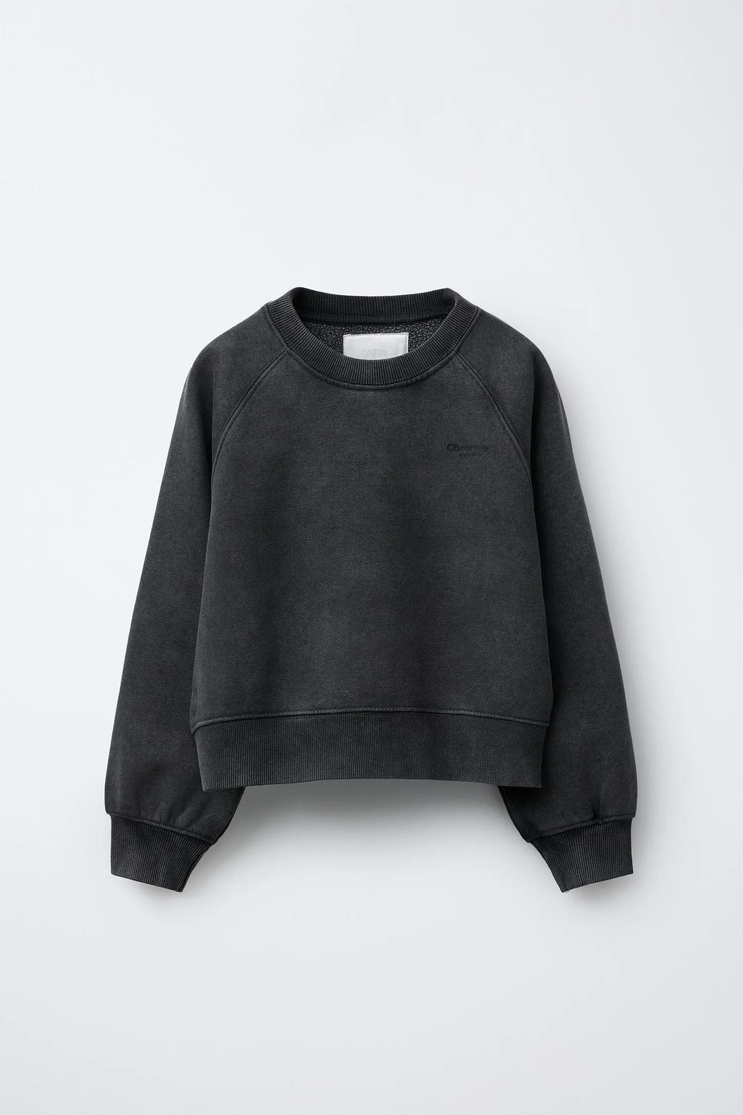 Толстовка с выцветшим слоганом Zara, серый