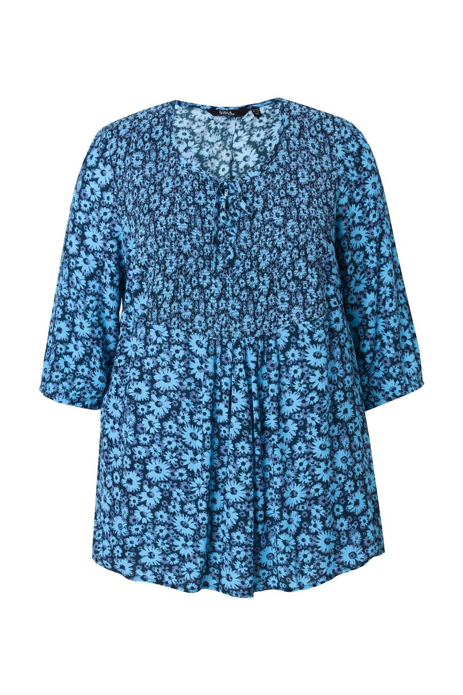 

Блузка с коротким рукавом Ulla Popken Blouse, цвет marine blue/azure