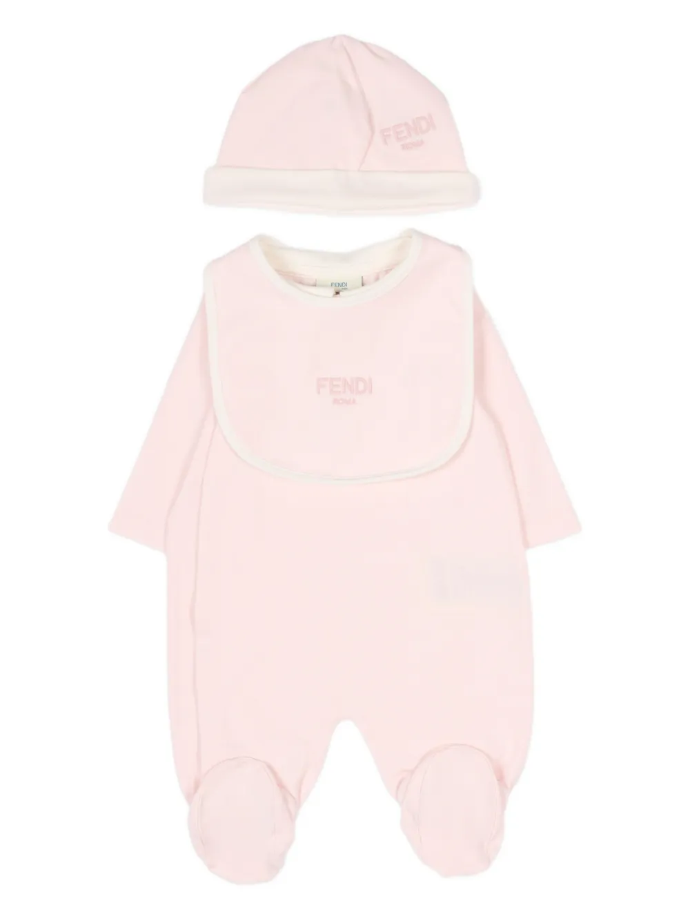 

Детская одежда с воротником (набор из трех предметов) Fendi Kids, розовый