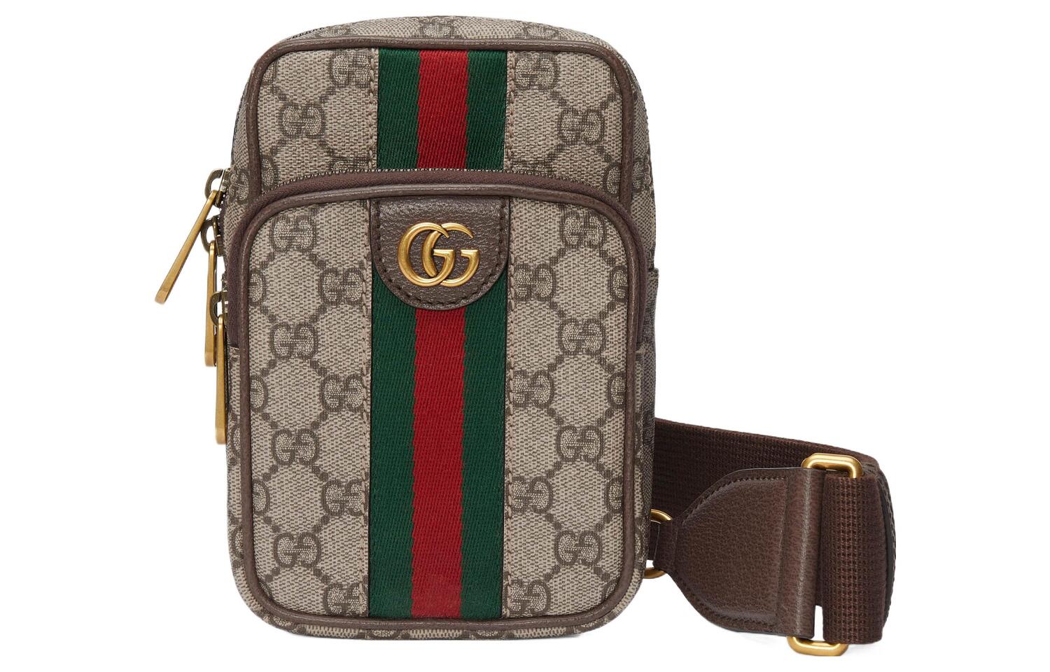 

Ophidia Canvas Плечевая Сумка Через Плечо Мужская Бежевая и Эбеновая GUCCI