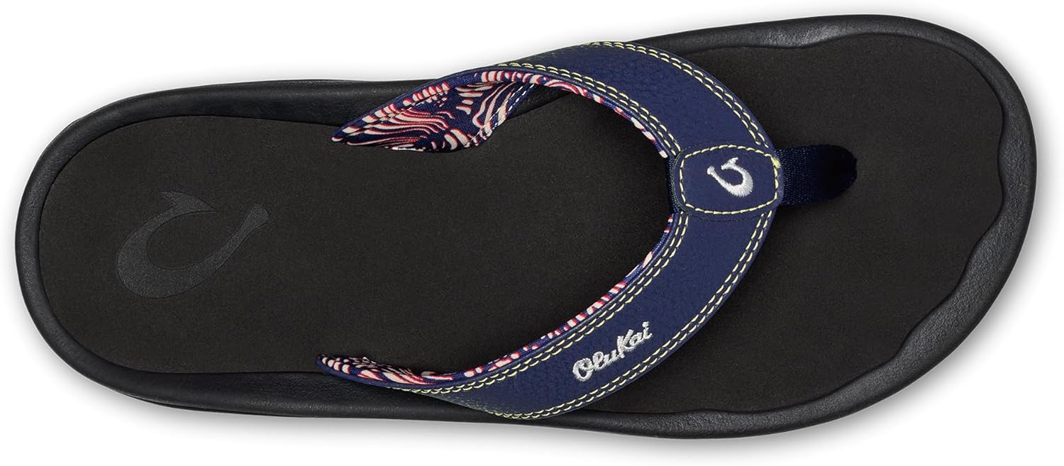 Мужские пляжные сандалии OLUKAI Ohana, водонепроницаемые шлепанцы, поддержка свода стопы и комфортная посадка, легкие и прочные, улучшенное сцепление и устойчивость, темно-синий — фото 2