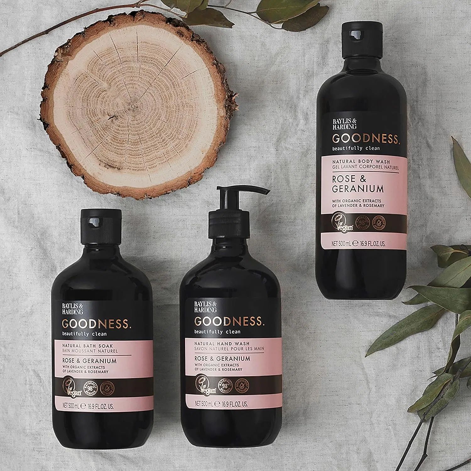 Натуральная пена для ванны Baylis & Harding Goodness с розой и геранью, 500 мл, 3 шт. Baylis & Harding — фото 4